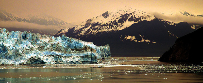 Sunset Hubble Glacier