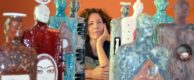 Teri Hannigan with Soul Journey Sculptures